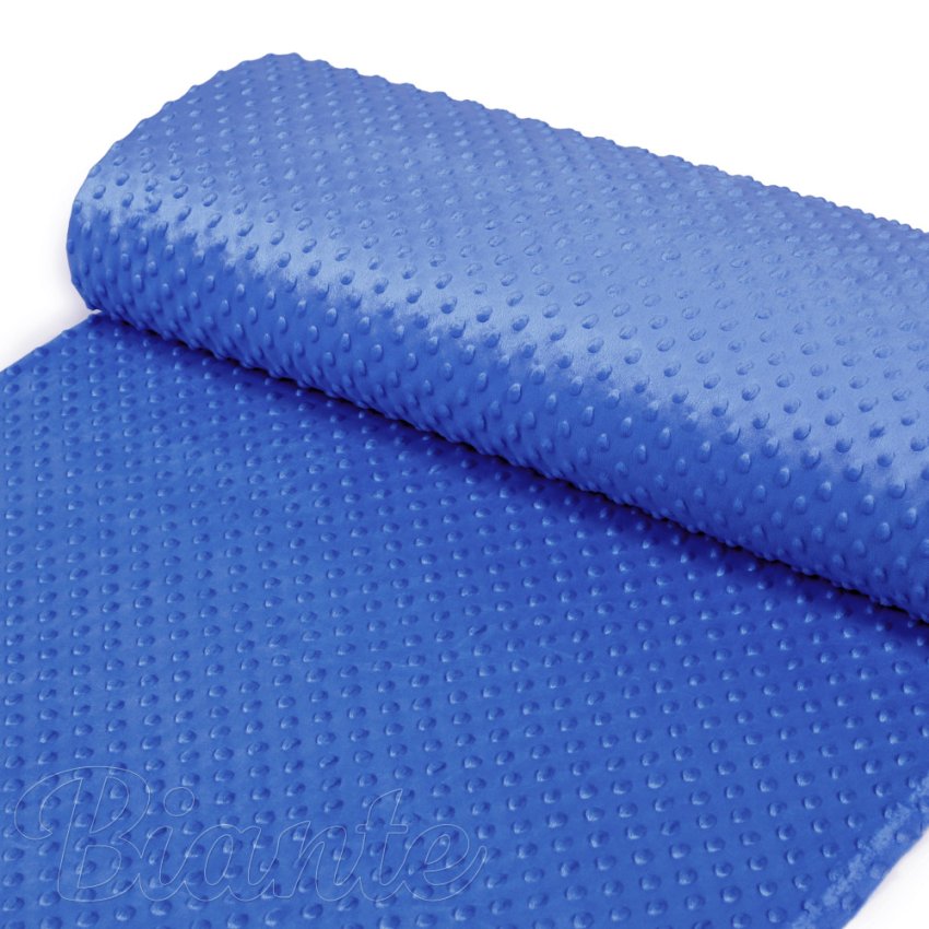 Dětská látka Minky 3D puntíky MKP-001 Modrá - šířka 150 cm - detail 2 - Biante.cz