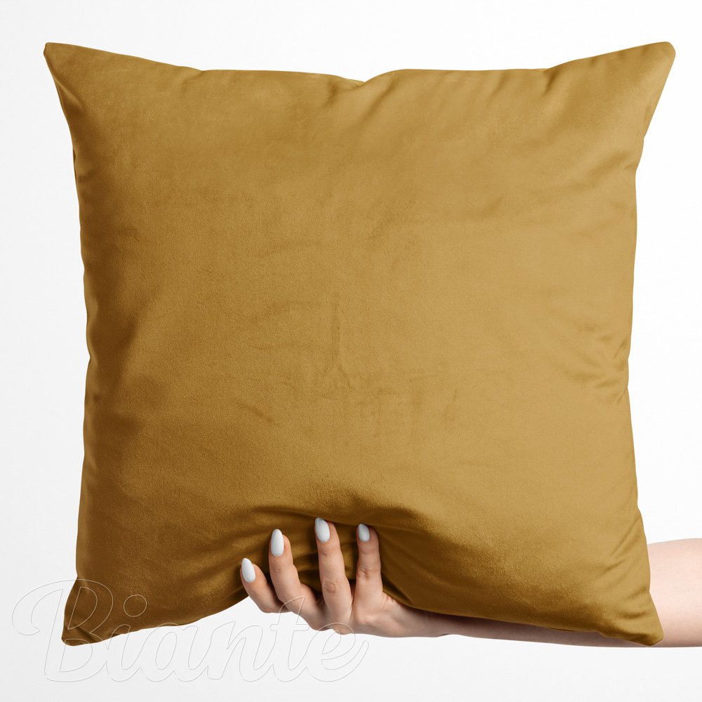 Sametový povlak na polštář Velvet Premium SVP-009 Hořčicový - Biante.cz