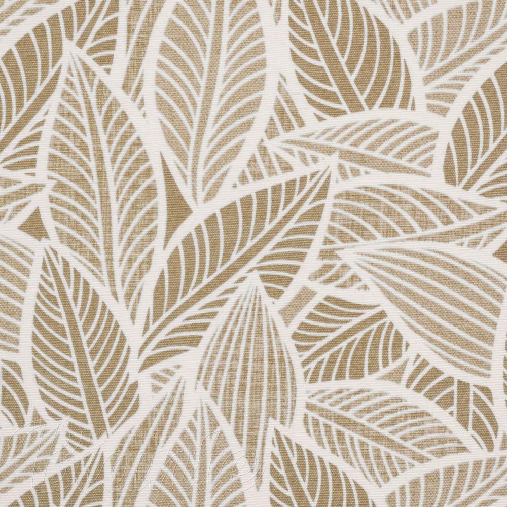 Dekorační látka Leona LN-168 Bílé listy na světle hnědém - šířka 140 cm a 280 cm - detail 5 - Biante.cz