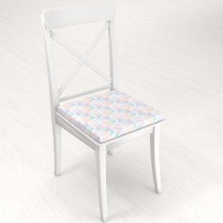 Teflónový štvorcový podsedák TF-073 Pastelové kraslice na bielom - 38x38x3 cm - detail 1 - Biante.sk