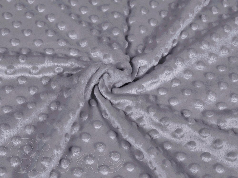 Dětská látka Minky 3D puntíky MKP-004 Tmavě šedá - šířka 150 cm - detail 1 - Biante.cz