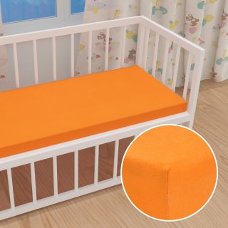 Dětské jersey napínací prostěradlo do postýlky JR-006 Oranžové - Biante.cz