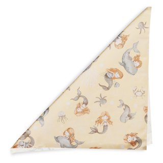 Dětský bavlněný šátek Sandra SA-670 Šedo-hnědé mořské panny s delfíny na žlutobéžovém - detail 1 - Biante.cz Dětský bavlněný šátek Sandra SA-670 Šedo-hnědé mořské panny s delfíny na žlutobéžovém - detail 1 - Biante.cz