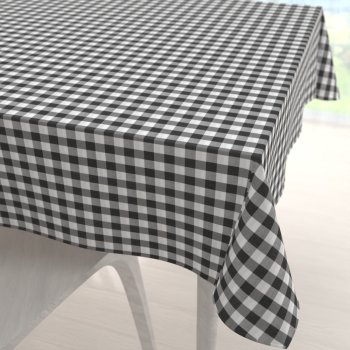 Dekorační čtvercový ubrus Rebeka RE-011 Šedo-bílá kostka střední - Biante.cz