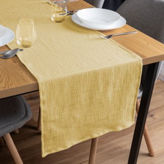 Mušelínový běhoun na stůl MSN-003 Pastelově žlutý - Biante.cz Mušelínový běhoun na stůl MSN-003 Pastelově žlutý - Biante.cz