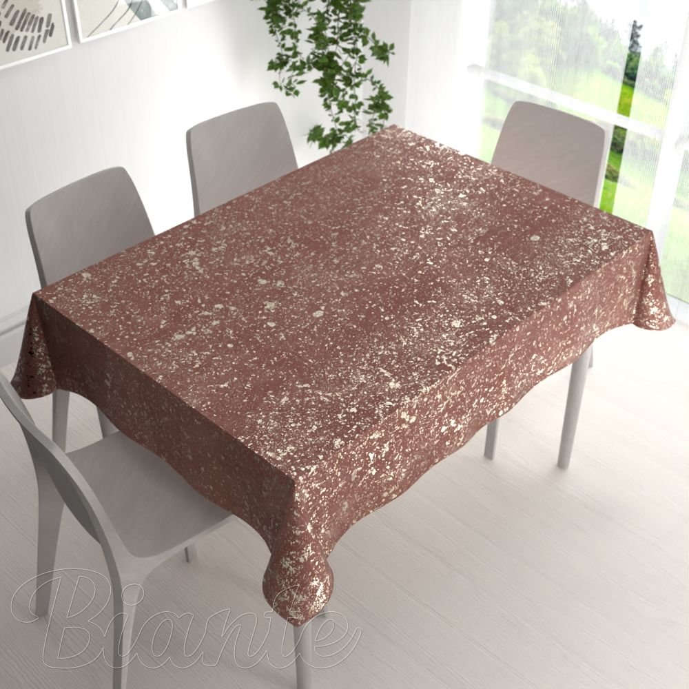 Velký sametový obdélníkový ubrus Isabela IBL-013 Gold Design starorůžový - detail 1 - Biante.cz