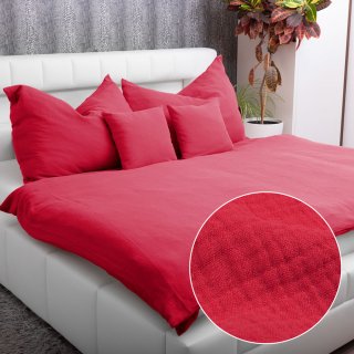 Mušelínové ložní povlečení Nature MSN-066 Sytě červené - Biante.cz