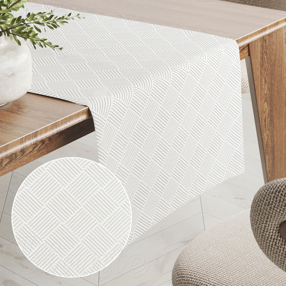 Teflonový běhoun na stůl Milano TF-049 - smetanový - Biante.cz