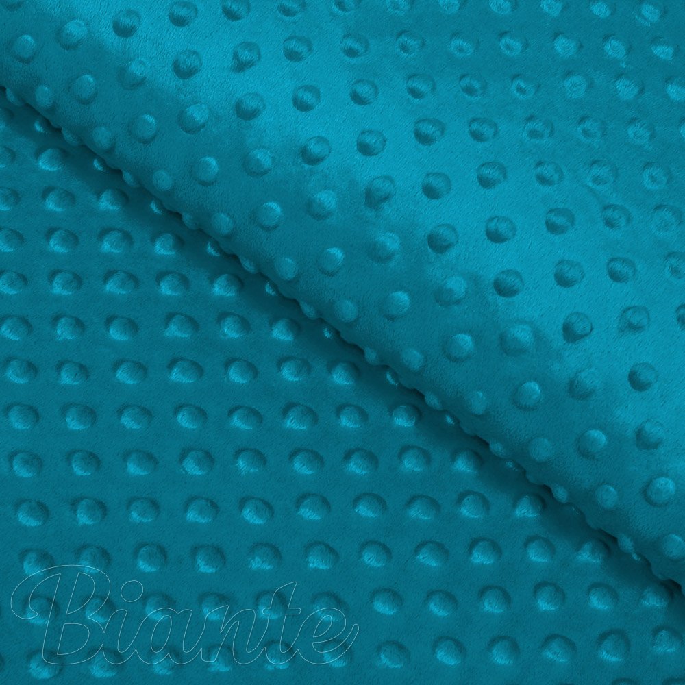 Dětská látka Minky TOP 3D puntíky MKP-056 Mořská modrá - šířka 170 cm - Biante.cz