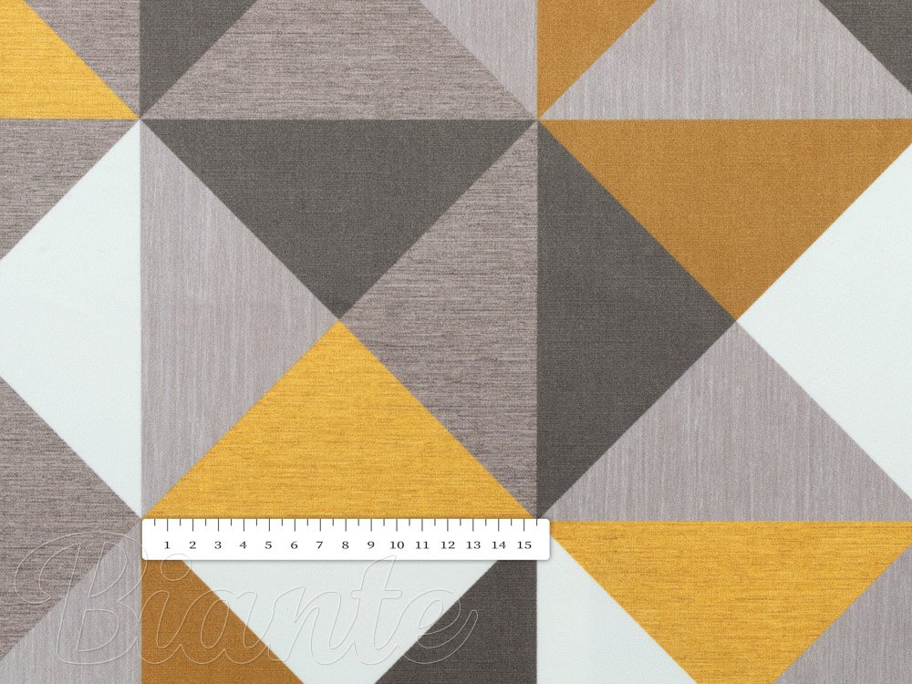 Sametová látka Tamara TMR-020 Žluto-šedobéžové trojúhelníky - šířka 150 cm - detail 4 - Biante.cz Sametová látka Tamara TMR-020 Žluto-šedobéžové trojúhelníky - šířka 150 cm - detail 4 - Biante.cz