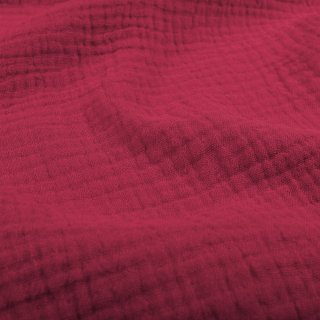 Mušelín dvojitá gázovina MSN-042 Malinově červená - metráž šířka 160 cm - detail 1 - Biante.cz