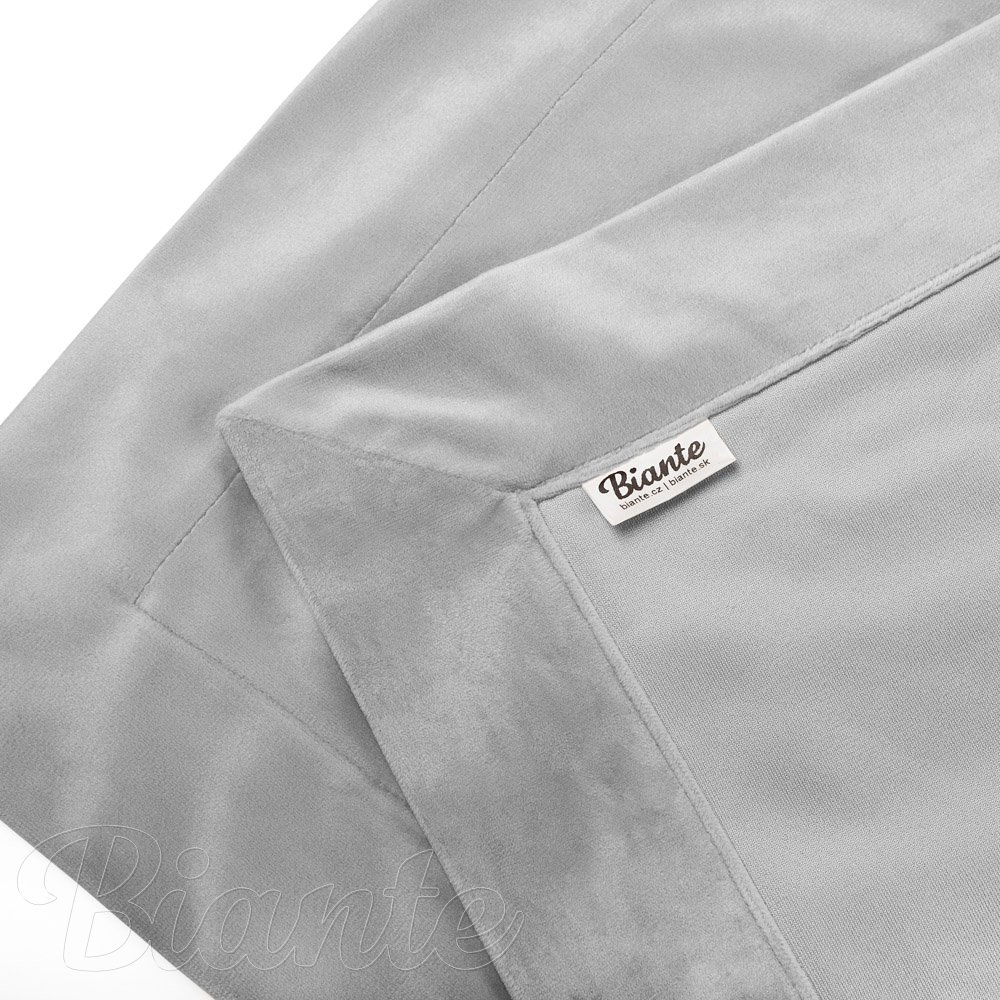 Sametový přehoz na postel Velvet Premium SVP-027 Světle šedý - detail 3 - Biante.cz