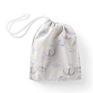 Bavlněný pytlík/sáček na přezůvky Sandra SA-579 Myšky mezi modrými obláčky - Biante.cz