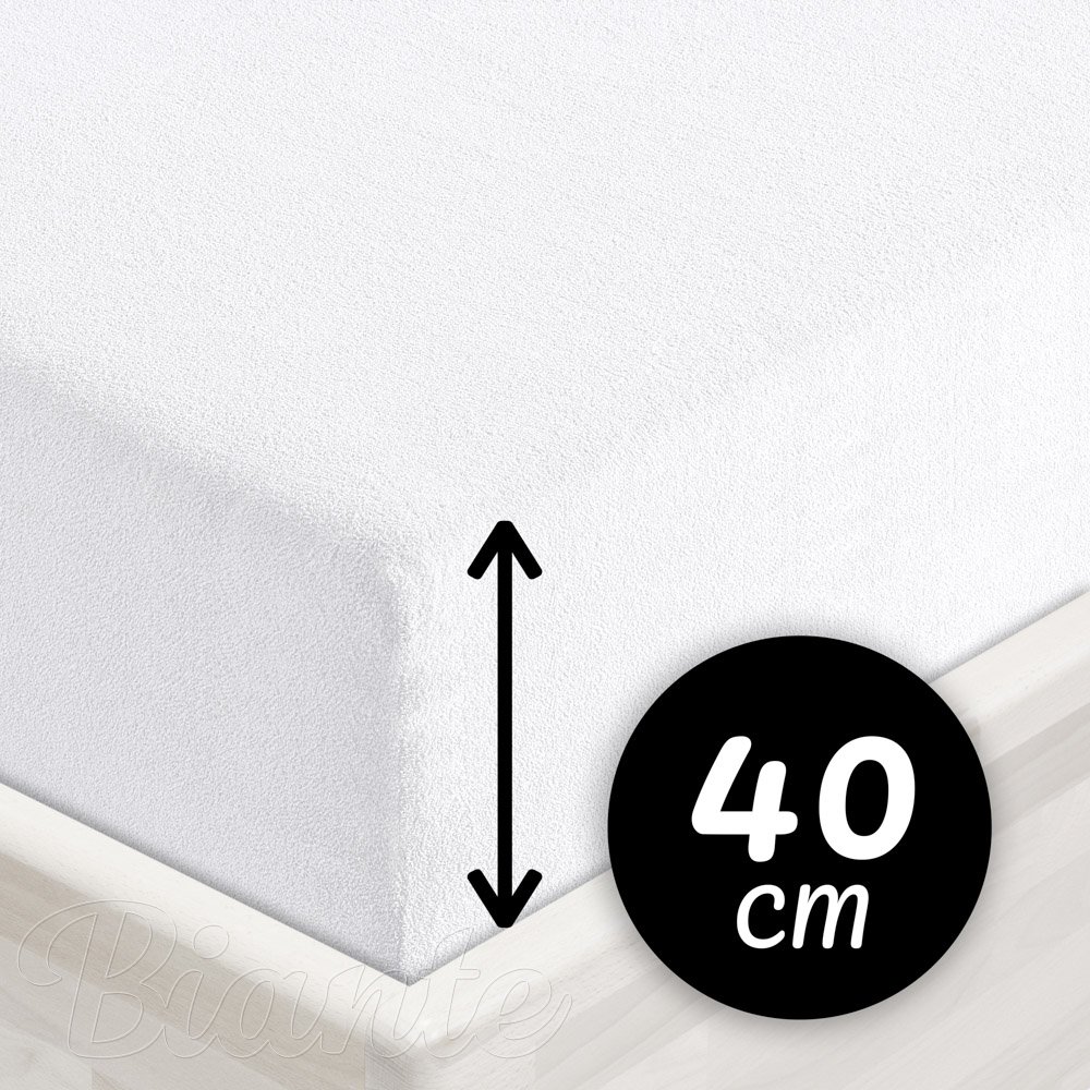 Froté napínacie prestieradlo na extra vysoký matrac FR-031 Biele - Biante.sk