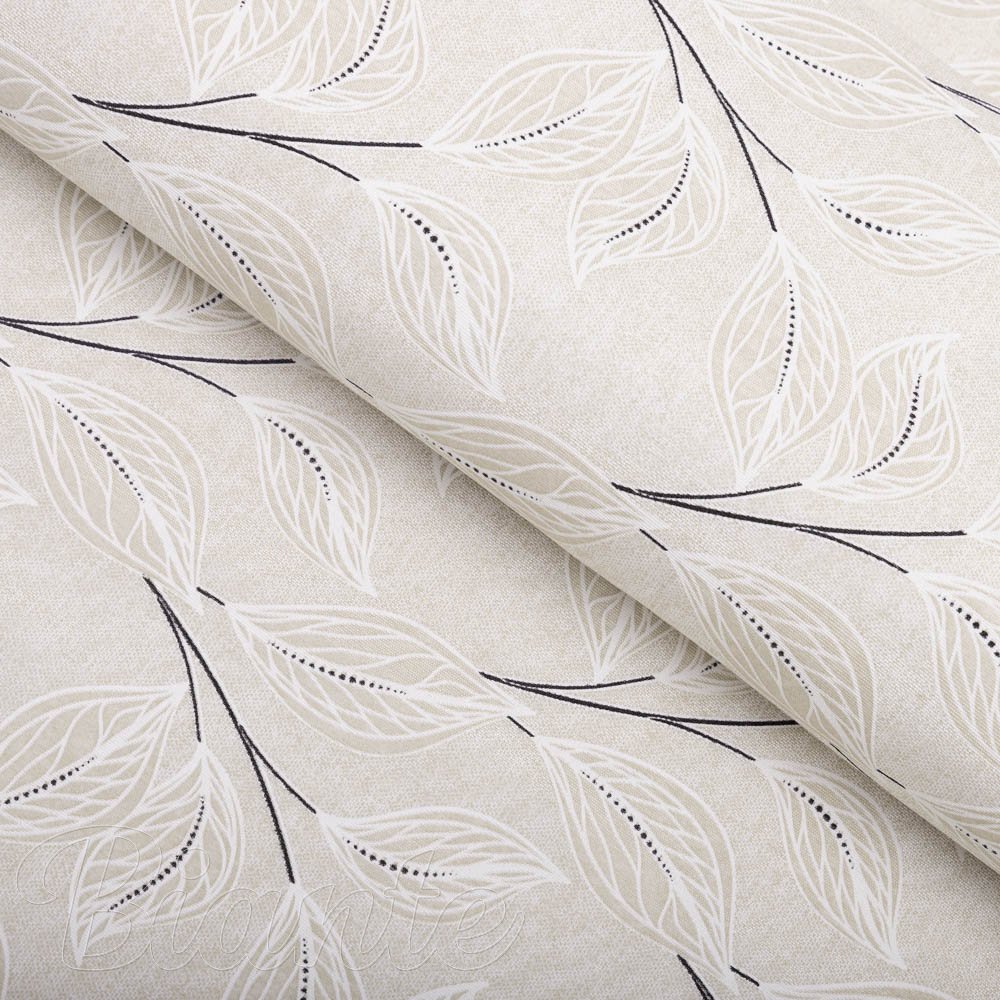 Dekorační látka Leona LN-164 Pnoucí lístky na režném - šířka 140 cm a 280 cm - Biante.cz