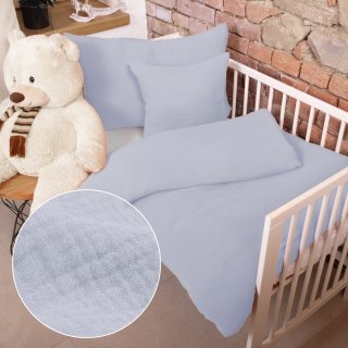Dětské mušelínové povlečení do postýlky Nature MSN-027 Světle modrošedé - Biante.cz