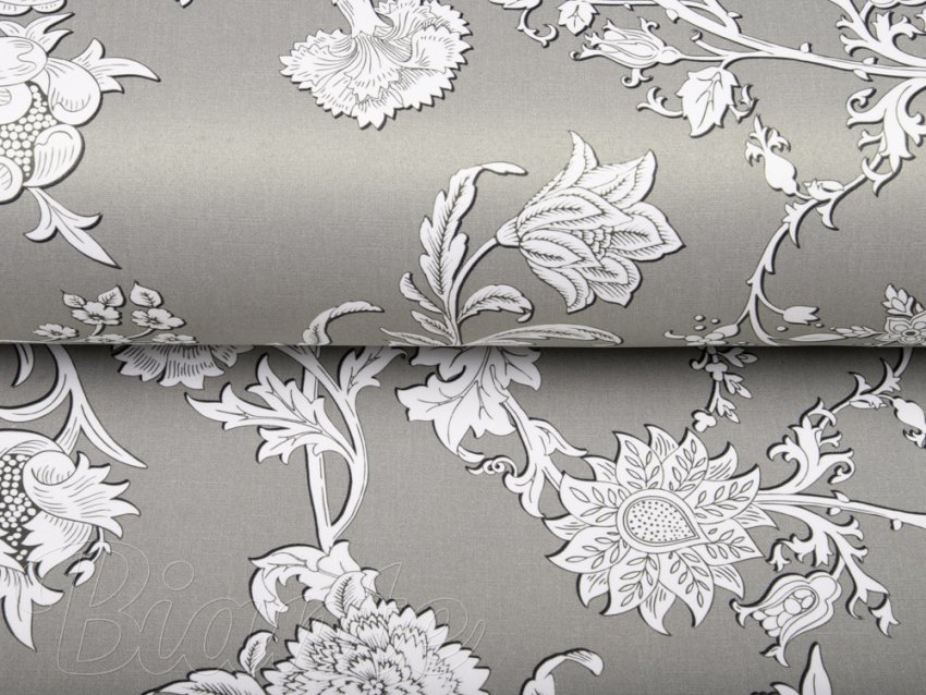 Dekorační látka PM-021 Zámecké květy na šedobéžovém - šířka 150 cm - detail 4 - Biante.cz