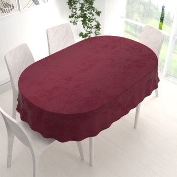 Sametový oválný ubrus Velvet Premium SVP-010 Tmavě vínový - detail 1 - Biante.cz Sametový oválný ubrus Velvet Premium SVP-010 Tmavě vínový - detail 1 - Biante.cz