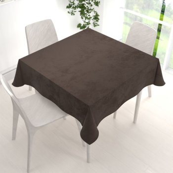Velký sametový čtvercový ubrus Velvet Premium SVP-016 Tmavě hnědý - detail 1 - Biante.cz Velký sametový čtvercový ubrus Velvet Premium SVP-016 Tmavě hnědý - detail 1 - Biante.cz