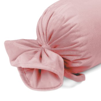 Sametový polštář válec bonbon Velvet Premium SVP-033 Starorůžový - detail 1 - Biante.cz