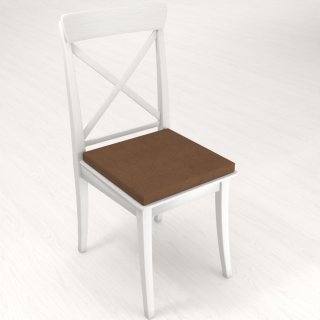 Čtvercový podsedák z imitace broušené kůže Alcantara ALC-022 Hnědý - 38x38x3 cm - detail 1 - Biante.cz