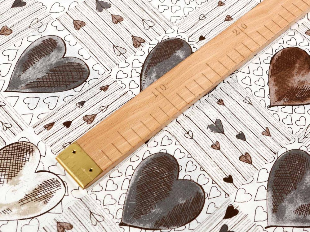 Bavlněná látka/plátno Sandra SA-027 Tmavé srdce na smetanovém - šířka 145 cm - detail 2 - Biante.cz Bavlněná látka/plátno Sandra SA-027 Tmavé srdce na smetanovém - šířka 145 cm - detail 2 - Biante.cz