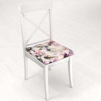 Sametový čtvercový podsedák Tamara TMR-050 Abstraktní fialové květiny na smetanovém - 38x38x3 cm - detail 1 - Biante.cz Sametový čtvercový podsedák Tamara TMR-050 Abstraktní fialové květiny na smetanovém - 38x38x3 cm - detail 1 - Biante.cz