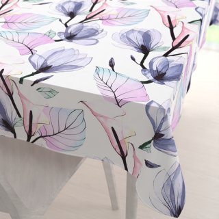 Bavlněný obdélníkový ubrus Sandra SA-333 Velké květy magnolie a kaly - Biante.cz Bavlněný obdélníkový ubrus Sandra SA-333 Velké květy magnolie a kaly - Biante.cz