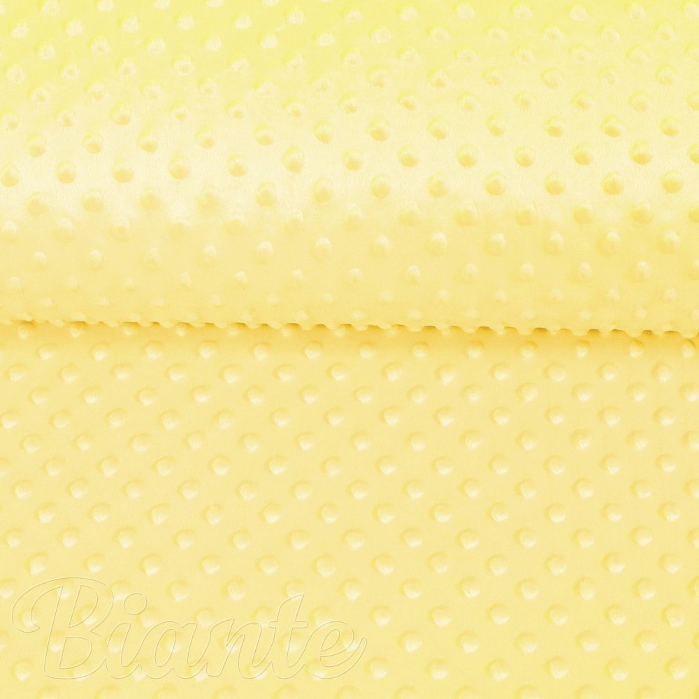 Dětská látka Minky 3D puntíky MKP-021 Citrónově žlutá - šířka 150 cm - detail 4 - Biante.cz