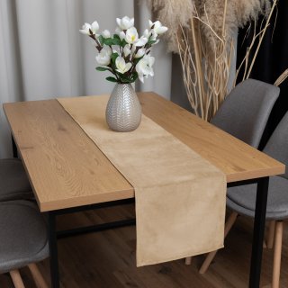 Sametový běhoun na stůl Velvet Premium SVP-006 Pískově béžový - detail 1 - Biante.cz