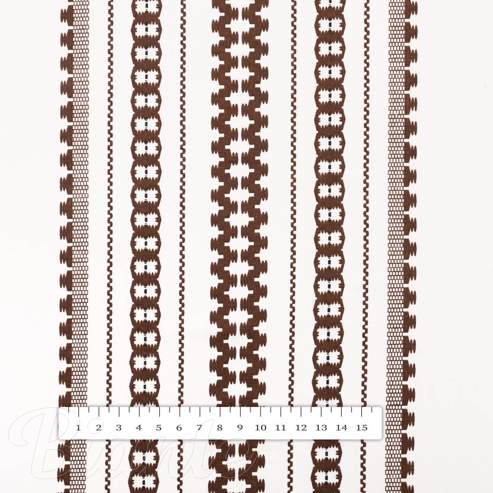 Bavlněná látka/plátno Sandra SA-618 Hnědý lidový vzor na bílém - šířka 140 cm - detail 3 - Biante.cz Bavlněná látka/plátno Sandra SA-618 Hnědý lidový vzor na bílém - šířka 140 cm - detail 3 - Biante.cz
