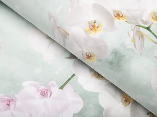 Dekorační látka PM-019 Orchideje na světle zeleném - šířka 150 cm - Biante.cz Dekorační látka PM-019 Orchideje na světle zeleném - šířka 150 cm - Biante.cz