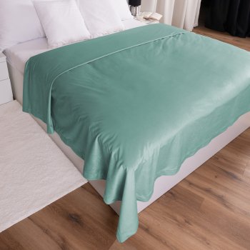 Zamatový prehoz na posteľ Velvet Prémium SVP-048 Pastelová ľadovo zelená - detail 1 - Biante.sk Zamatový prehoz na posteľ Velvet Prémium SVP-048 Pastelová ľadovo zelená - detail 1 - Biante.sk
