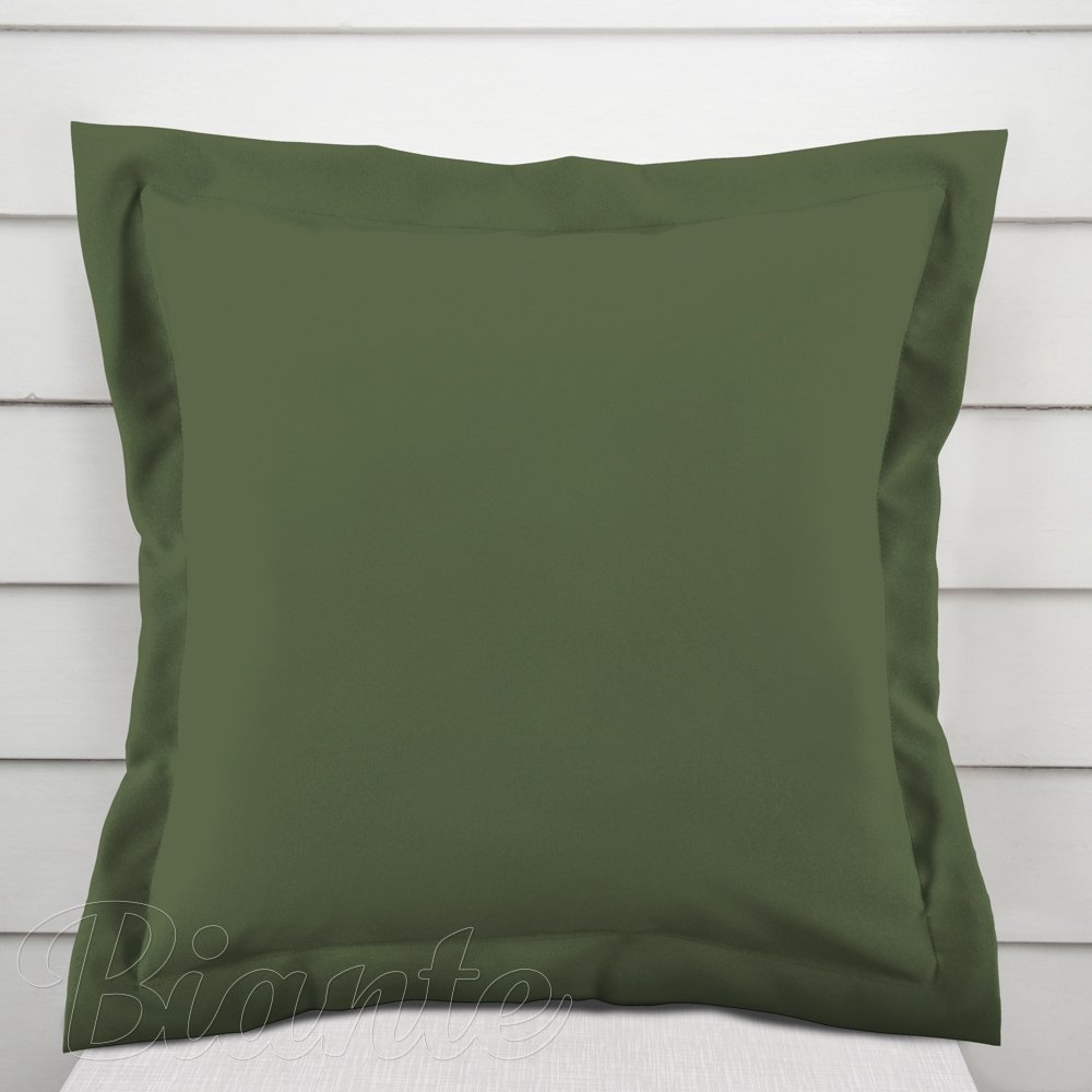 Dekorační povlak na polštář s lemem Rongo RG-081 Tmavý olivově zelený - Biante.cz