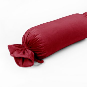 Sametový polštář válec bonbon Velvet Premium SVP-007 Malinově červený - Biante.cz