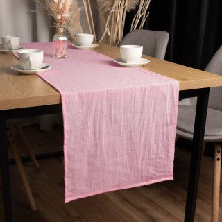 Lněný běhoun na stůl LEN-017 Světle růžový - Biante.cz Lněný běhoun na stůl LEN-017 Světle růžový - Biante.cz