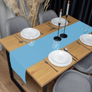 Dekorační běhoun na stůl Rongo RG-065 Světle modrý - detail 1 - Biante.cz Dekorační běhoun na stůl Rongo RG-065 Světle modrý - detail 1 - Biante.cz