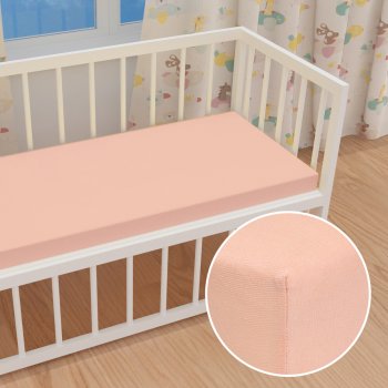 Detské jersey napínacie prestieradlo do postieľky JR-005 Svetlo broskyňové - Biante.sk