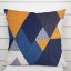 Bavlněný povlak na polštář Sandra SA-390 Modro-béžovo-oranžové trojúhelníky - Biante.cz
