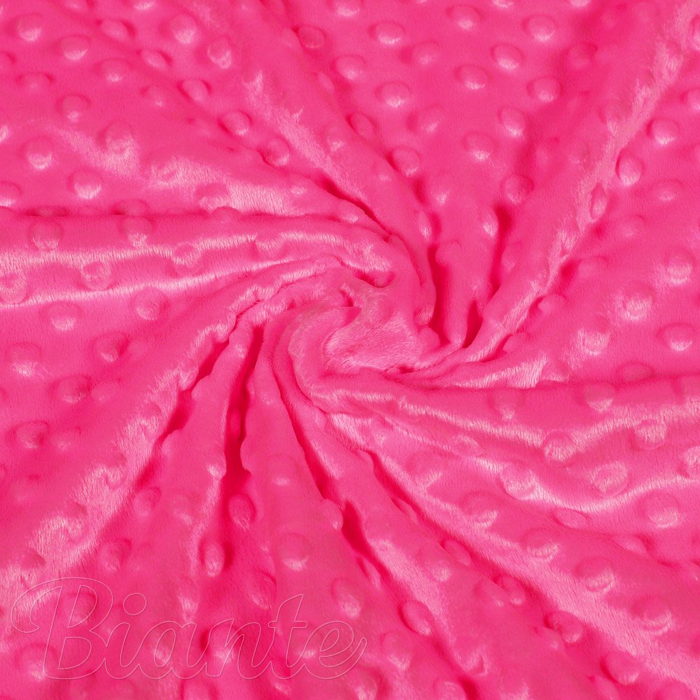 Dětská látka Minky 3D puntíky MKP-009 Fuchsiová - šířka 150 cm - detail 1 - Biante.cz