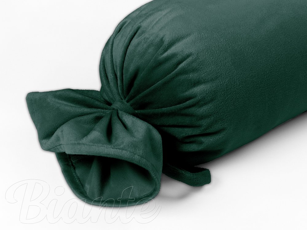 Sametový polštář válec bonbon Velvet Premium SVP-044 Lesní zelená - detail 1 - Biante.cz