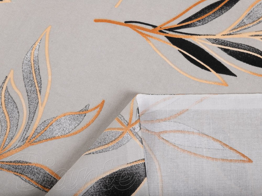 Bavlněná látka/plátno Sandra SA-437 Pnoucí listy na šedém - šířka 160 cm - detail 4 - Biante.cz