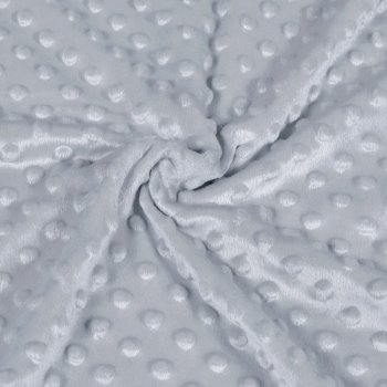Dětská látka Minky 3D puntíky MKP-050 Stříbrnošedá - šířka 150 cm