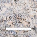 Sametová látka Tamara TMR-057 Modro-zelený zámecký vzor na krémovém - šířka 150 cm - detail 3 - Biante.cz