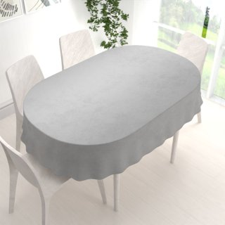 Sametový oválný ubrus Velvet Premium SVP-027 Světle šedý - detail 1 - Biante.cz Sametový oválný ubrus Velvet Premium SVP-027 Světle šedý - detail 1 - Biante.cz