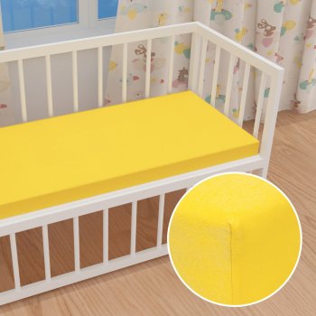 Detské jersey napínacie prestieradlo do postieľky JR-003 Žlté - Biante.sk