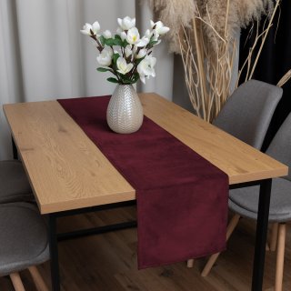 Sametový běhoun na stůl Velvet Premium SVP-010 Tmavě vínový - detail 1 - Biante.cz