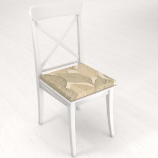 Zamatový štvorcový podsedák Tamara TMR-046 Prírodné popínavé listy na krémovom - 38x38x3 cm - detail 1 - Biante.sk