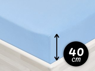Jersey napínacie prestieradlo na extra vysoký matrac JR-014 Nebesky modré - Biante.sk