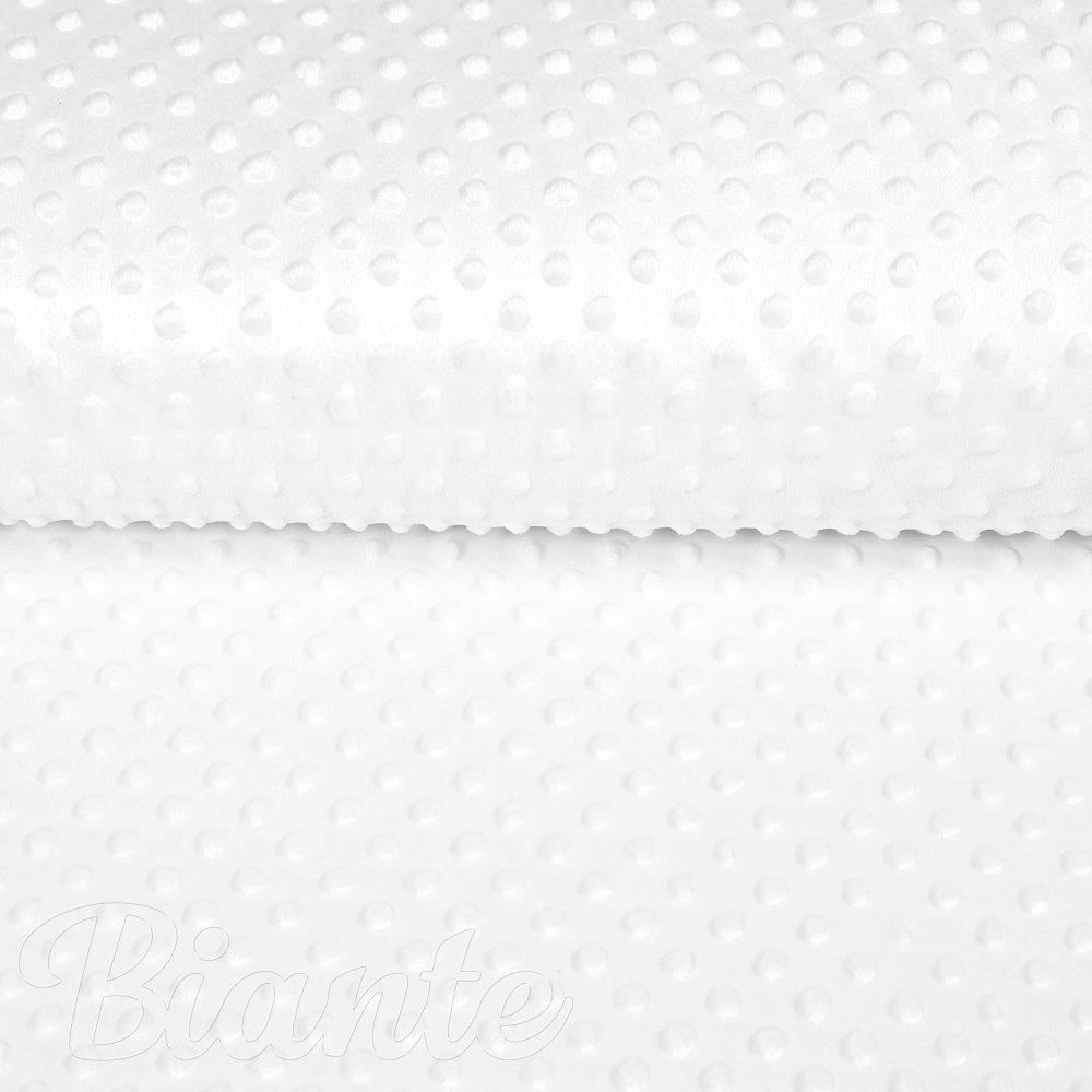 Dětská látka Minky TOP 3D puntíky MKP-059 Bílá - šířka 165 cm - detail 4 - Biante.cz